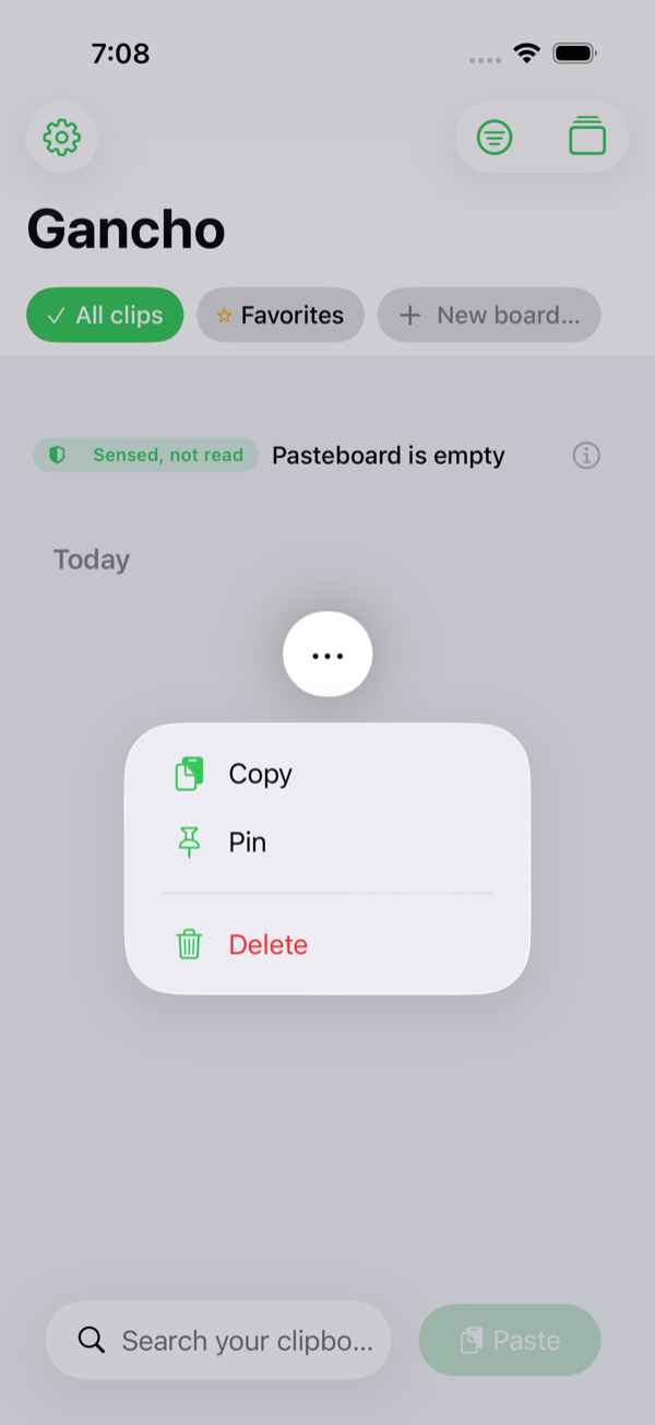 Vista previa enmascarada de un token en iPhone / Masked token preview on iPhone