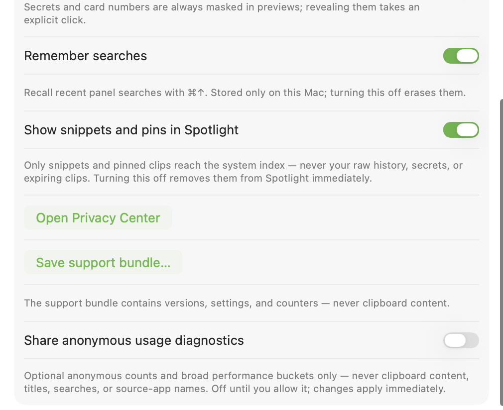Ajustes de privacidad de Gancho en Mac / Gancho privacy settings on Mac